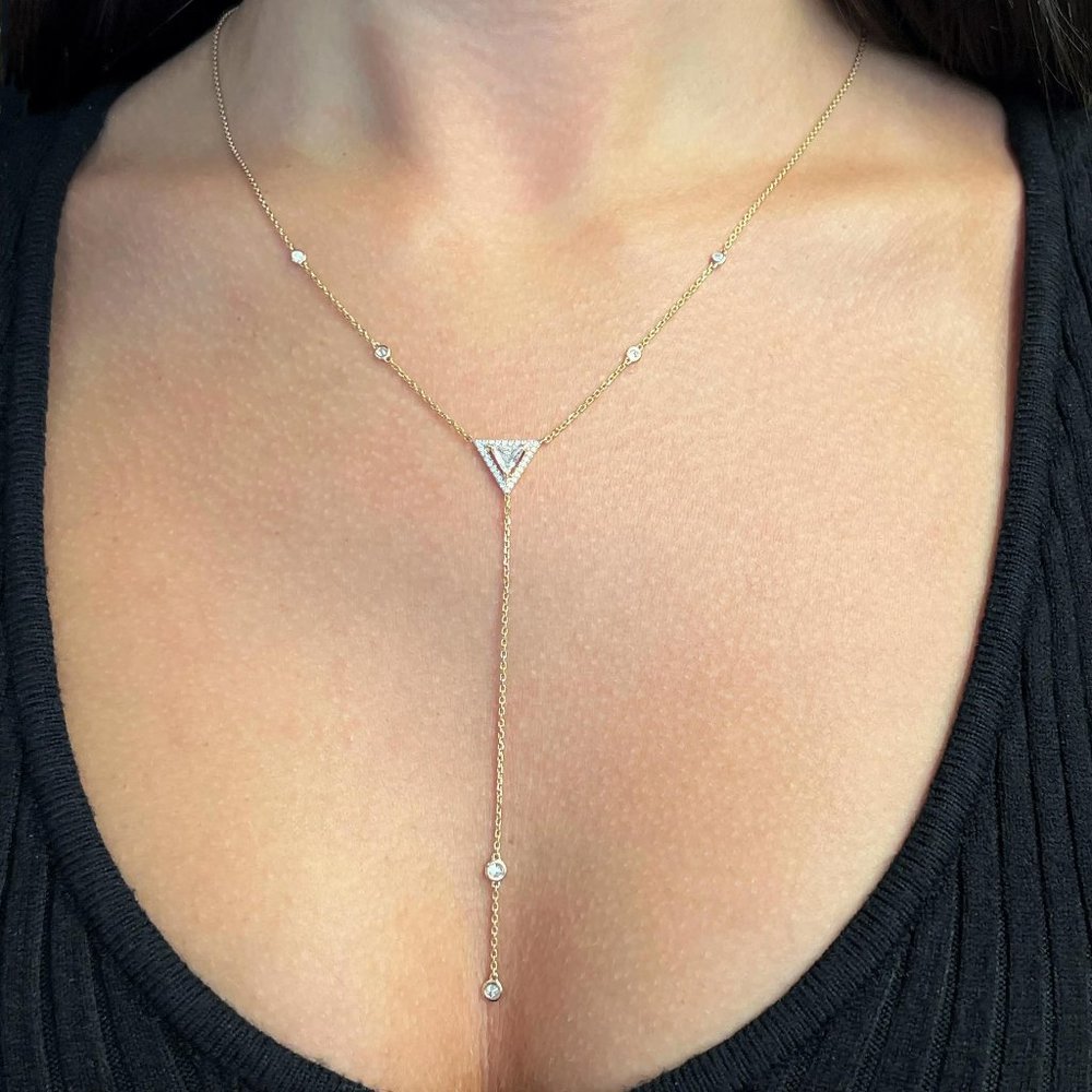 Messika 0.83Cttw Cravate Thea Diamond Necklace 18K Rose Gold